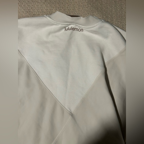 Lululemon Perfectly Oversized Crew Neck Sweatshirt Patchwork Cream - Picture 10 of 13